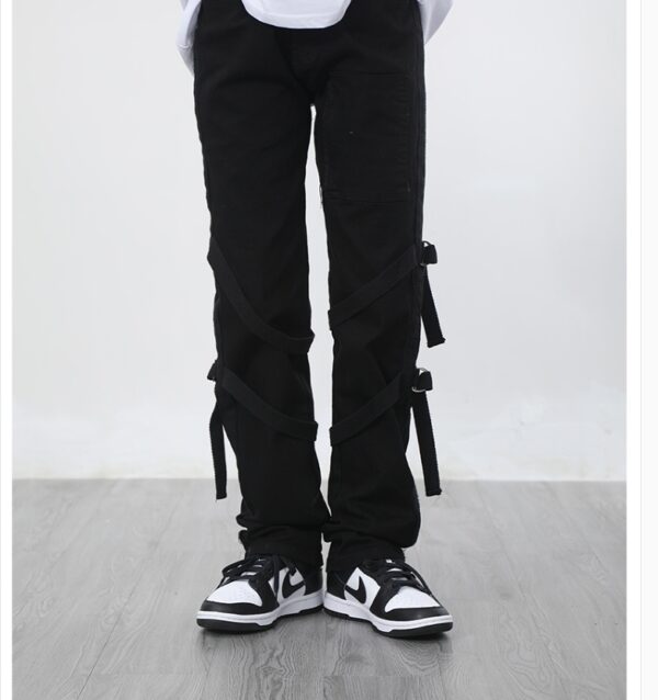 Loose Straight-leg Ribbon-breasted High Street Jeans - Image 8