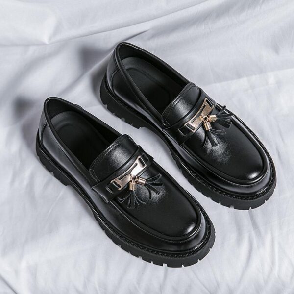 Men's Shoes British Style Black Leather Shoes - Image 3