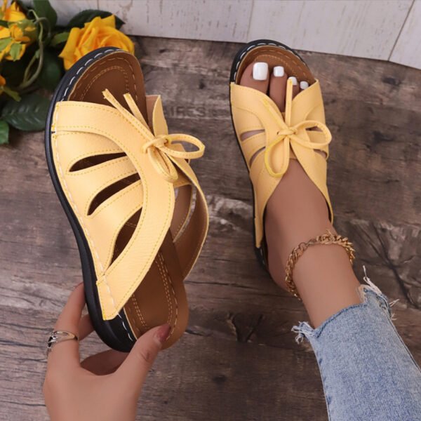 New Roman Shoes For Women Lace-up Platform Wedges Sandals Summer Fashion Slides Casual Vacation Beach Slippers - Image 4