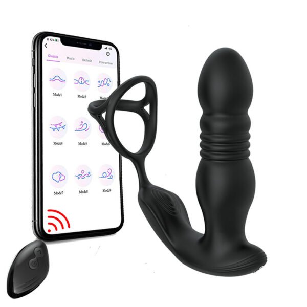 Retractable Back Court Lock APP Vibrating Ring Prostate Massager - Image 4