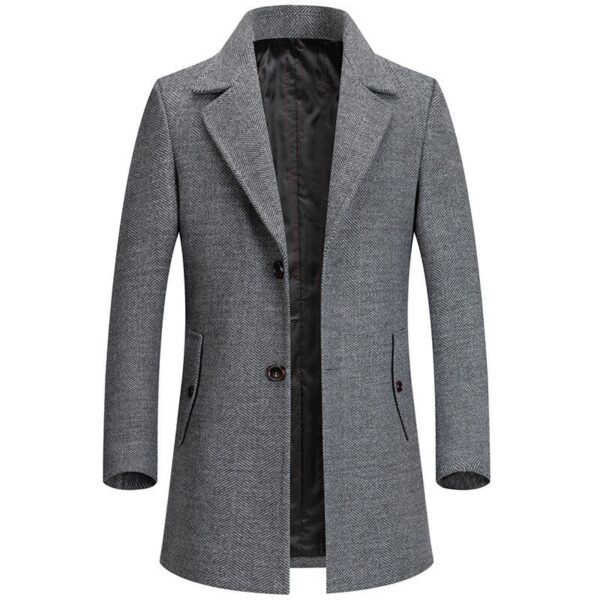 Woolen Woolen Coat Men's Autumn Winter Business In Britain - Image 2