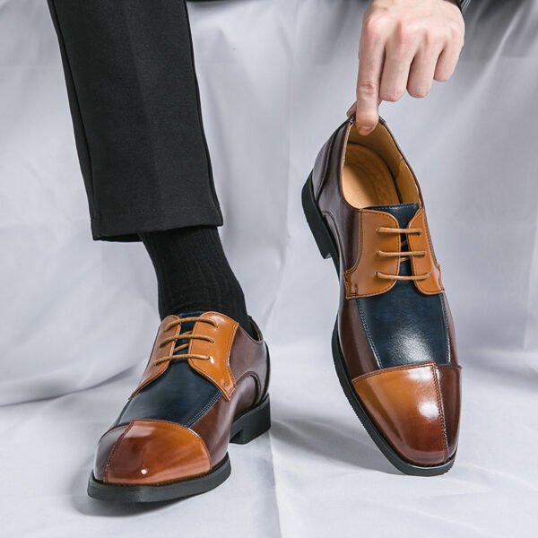 Business Formal Wear Casual Square Toe Large Size Leather Shoes - Image 2