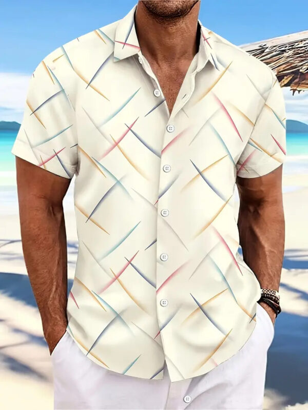 Casual Beach Short Sleeve Button Shirt - Image 8