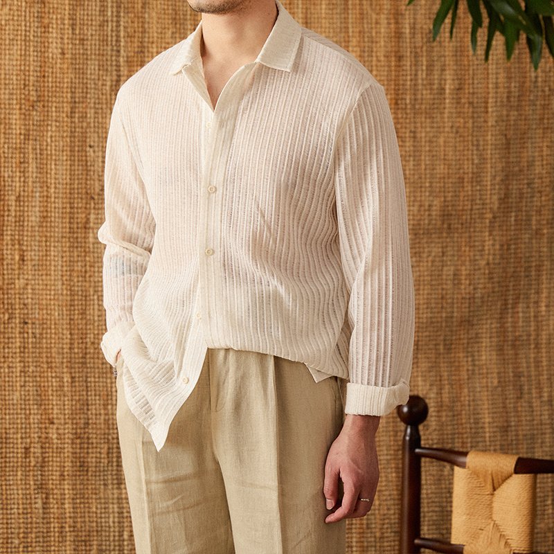 Men's Cotton Personal Leisure Long-sleeved Shirt - Image 2