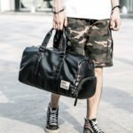 Large Capacity Sports Training Bag PU Waterproof Handbag Gym Bag