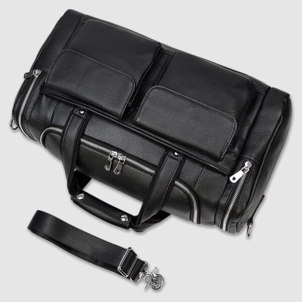 New Leather Men's Hand-Held Large-Capacity Short-Distance Travel Bag - Image 2