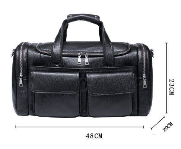 New Leather Men's Hand-Held Large-Capacity Short-Distance Travel Bag - Image 3