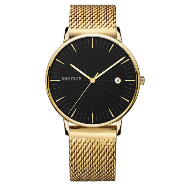 Europe And The United States New Simple Black Business Calendar Men Watch - Image 5