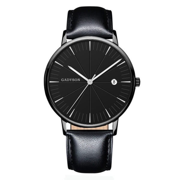 Europe And The United States New Simple Black Business Calendar Men Watch - Image 4