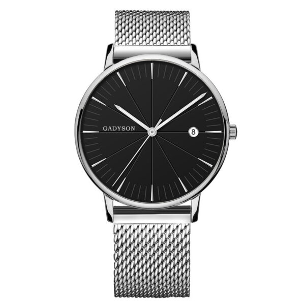 Europe And The United States New Simple Black Business Calendar Men Watch - Image 9