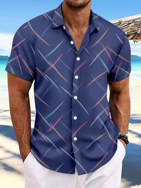 Casual Beach Short Sleeve Button Shirt - Image 10