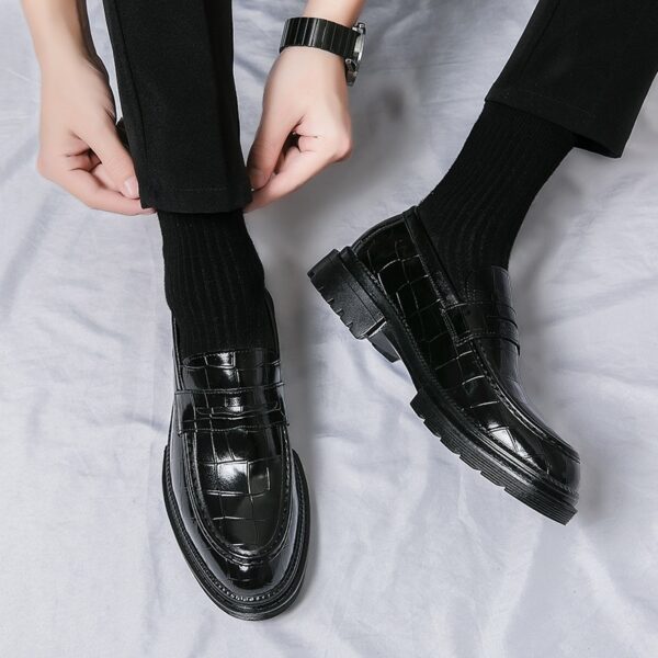 Men's Leather Shoes Breathable British - Image 9