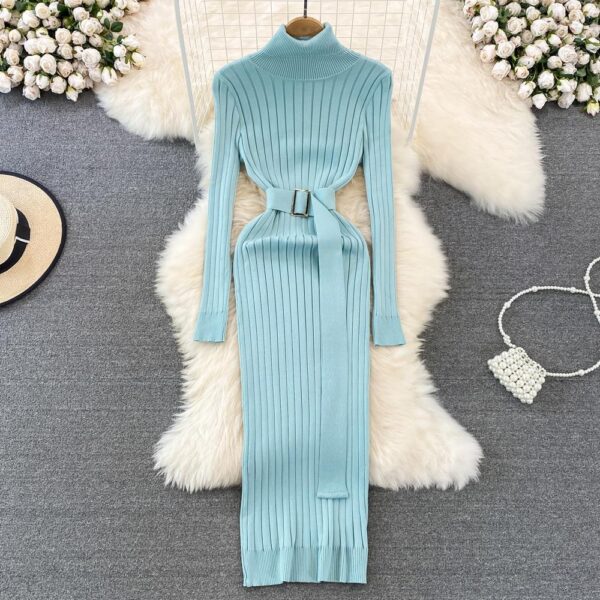 Elastic Tight-fitting Knitted Buttock Dress - Image 4