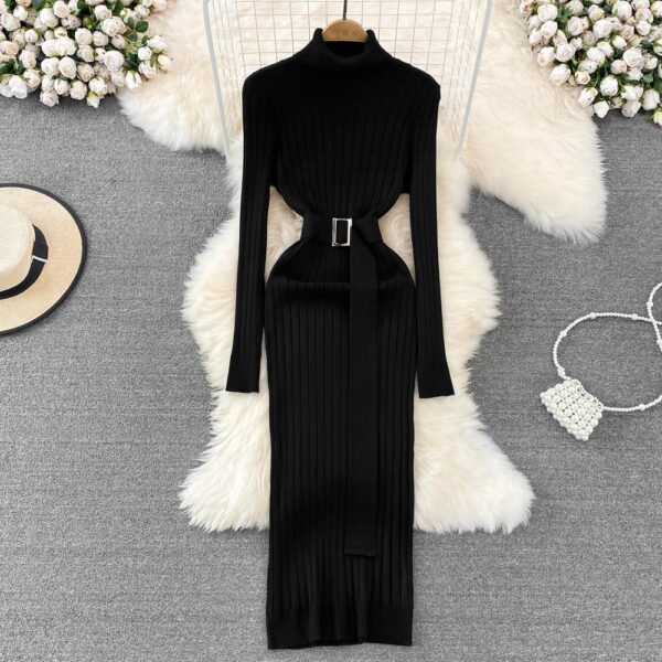 Elastic Tight-fitting Knitted Buttock Dress - Image 2