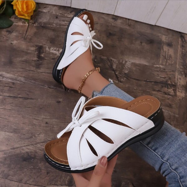 New Roman Shoes For Women Lace-up Platform Wedges Sandals Summer Fashion Slides Casual Vacation Beach Slippers - Image 5