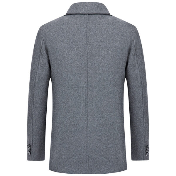 Men's Woolen Overcoat With Fleece And Thick Lapels - Image 3