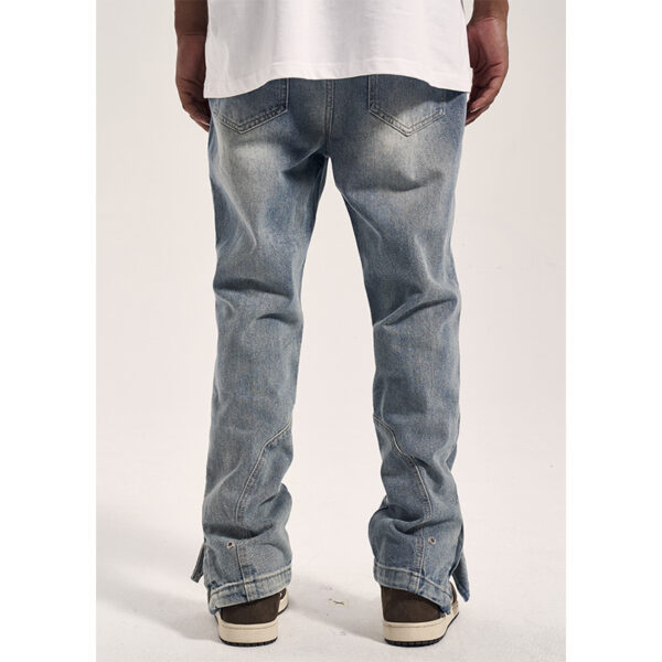 High Street Distressed 3D Cut Jeans With Side Zipper - Image 4