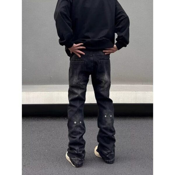 Casual Tapered Straight Washed Jeans Men - Image 4