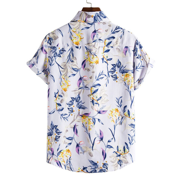 Men's Short-sleeved Casual Holiday Floral Shirt - Image 2