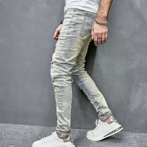 Skinny Motorcycle Jeans Men's Fashion - Image 9