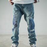 Heavy Industry Electric Embroidery Burnt Fitted Jeans