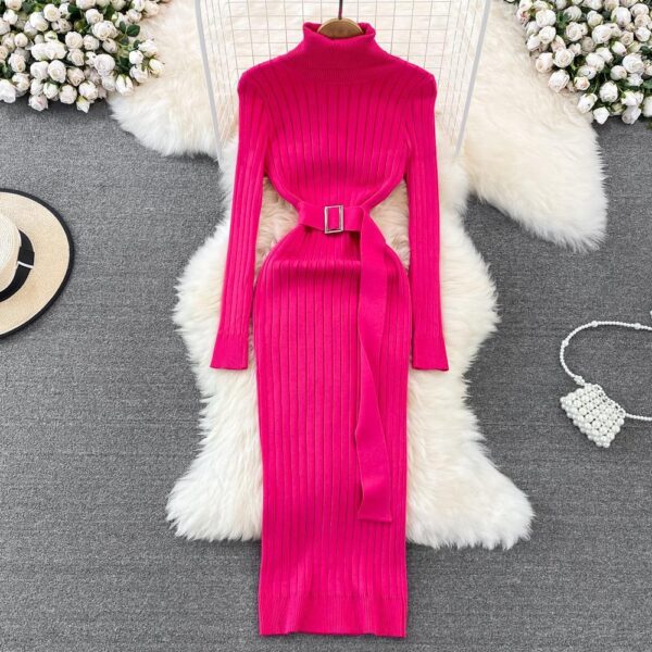 Elastic Tight-fitting Knitted Buttock Dress - Image 3