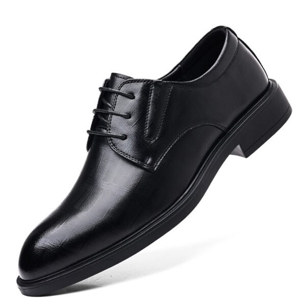 Men's Hollow-out Cowhide Height Increasing Insole Business Leather Shoes - Image 5