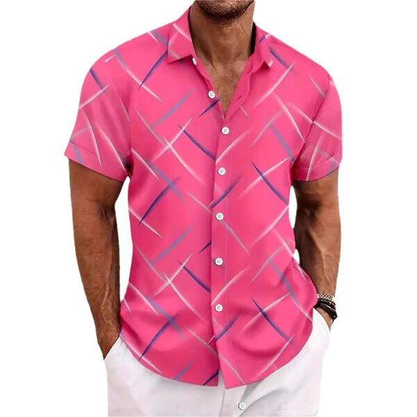 Casual Beach Short Sleeve Button Shirt - Image 5