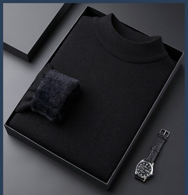 Men's Solid Color With Fur Thickened Mink Knitwear - Image 6