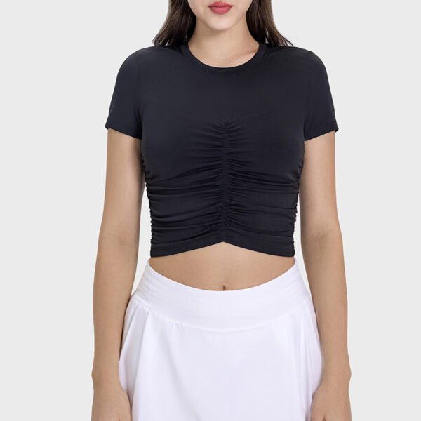 Nude Feel Slim Fit Thin Yoga Wear Top Women's Casual - Image 4