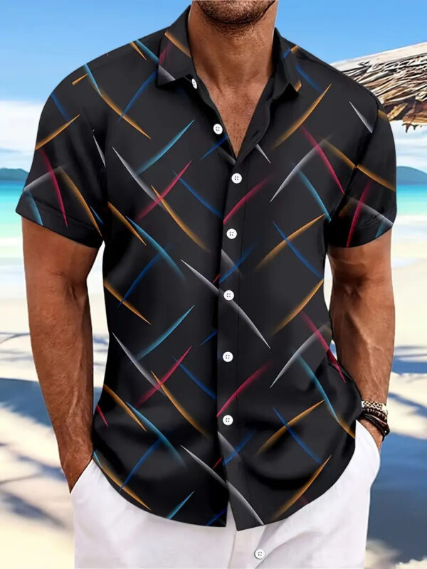 Casual Beach Short Sleeve Button Shirt - Image 6