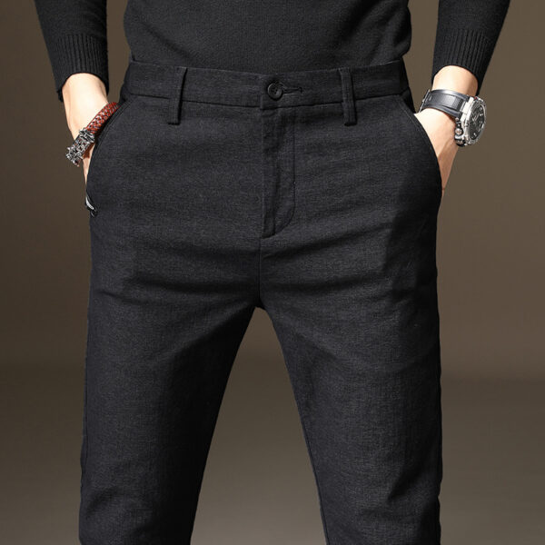 Young Men's Slim Fit Elastic Pencil Pants - Image 2