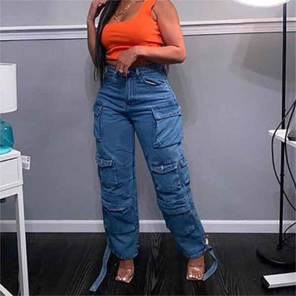 European And American Fashion Multi-pocket Jeans - Image 2