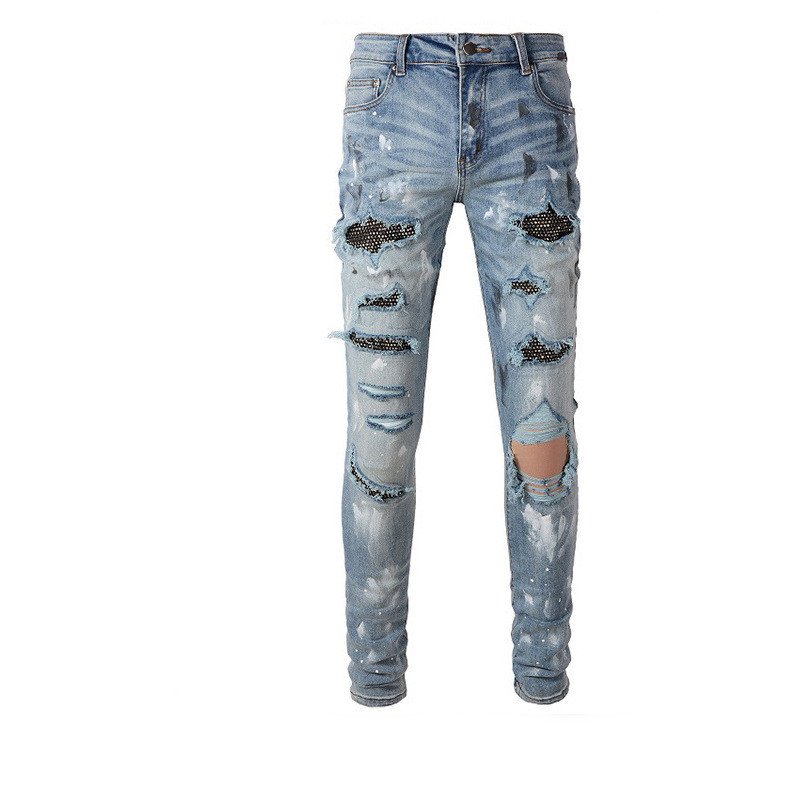 Stretch Retro Ripped Diamond Jeans - Image 2