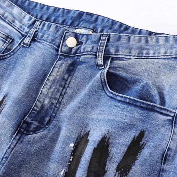 Graffiti Holes Street Casual Straight Leg Pants - Image 2