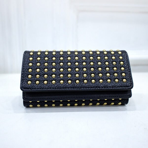 Women's Rivet Three-fold Wallet - Image 3