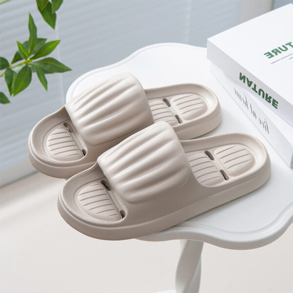 Summer Solid Color Stripe Slippers Non-slip Floor Bathroom Slipper Indoor House Shoes For Men Women Couples - Image 9