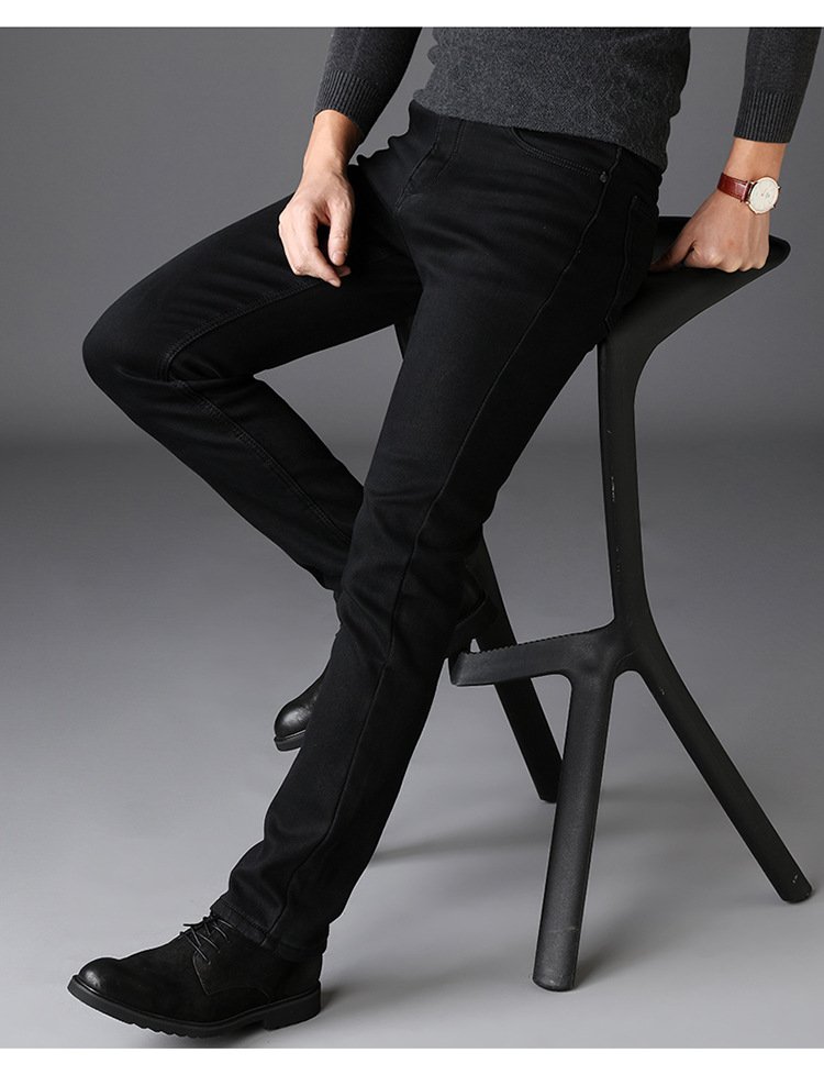 New Men's Jeans Slim Straight Black Pants For Men - Image 2