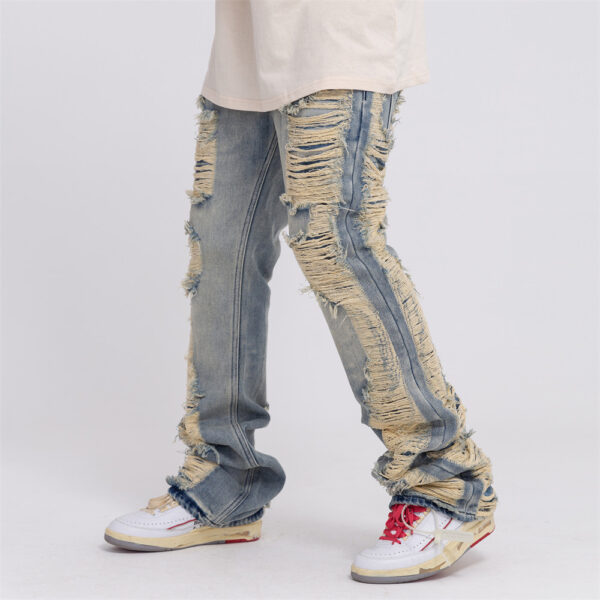 High Street Hand Scratched Whiskering Jeans Men's - Image 2