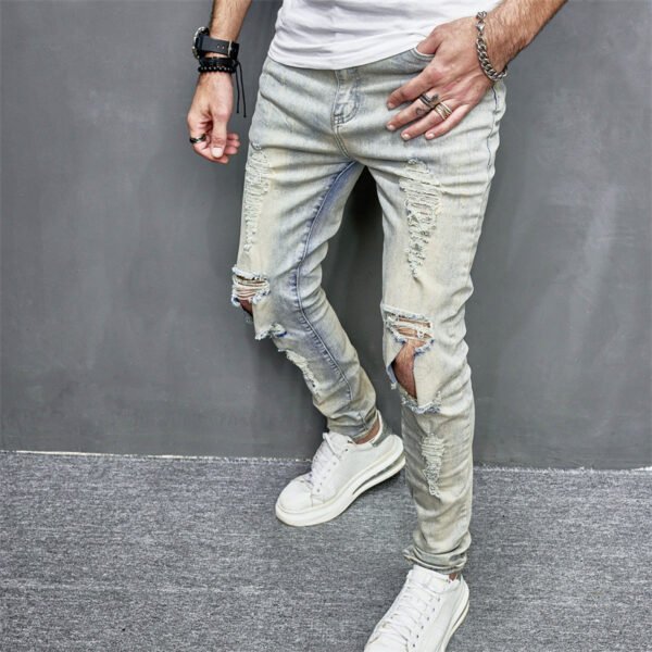 Skinny Motorcycle Jeans Men's Fashion - Image 10