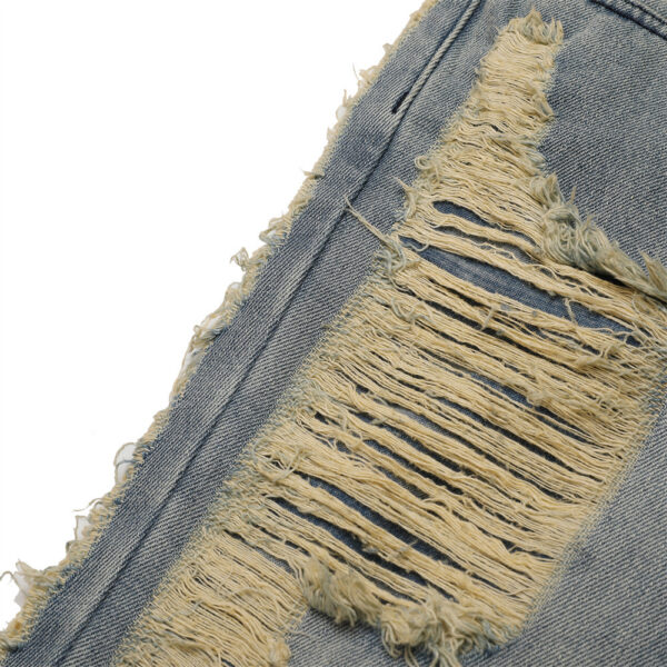 High Street Hand Scratched Whiskering Jeans Men's - Image 7