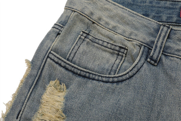 High Street Hand Scratched Whiskering Jeans Men's - Image 6