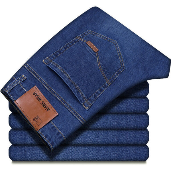 Loose Straight Casual Work Stretch Jeans For Men - Image 8
