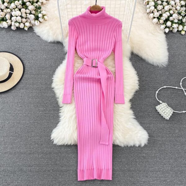 Elastic Tight-fitting Knitted Buttock Dress - Image 6