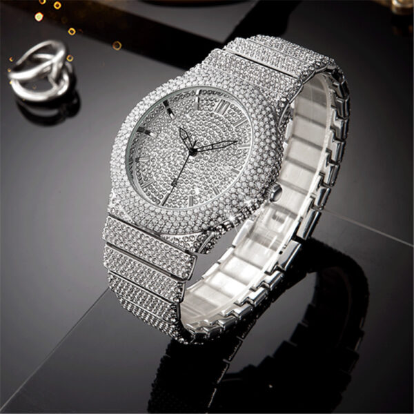 Affordable Luxury Style Diamond-embedded Calendar Quartz Watch