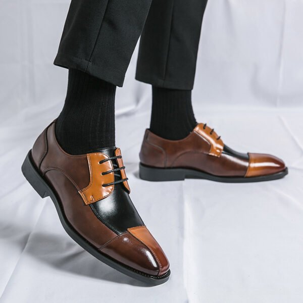 Business Formal Wear Casual Square Toe Large Size Leather Shoes - Image 4