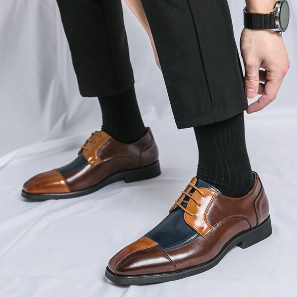 Business Formal Wear Casual Square Toe Large Size Leather Shoes - Image 3