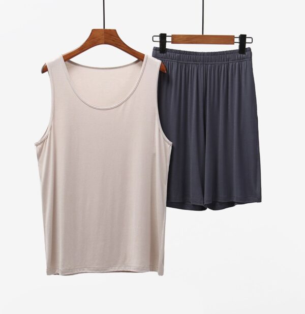 Men's Pajamas Vest Sleeveless Shorts Home Wear - Image 3