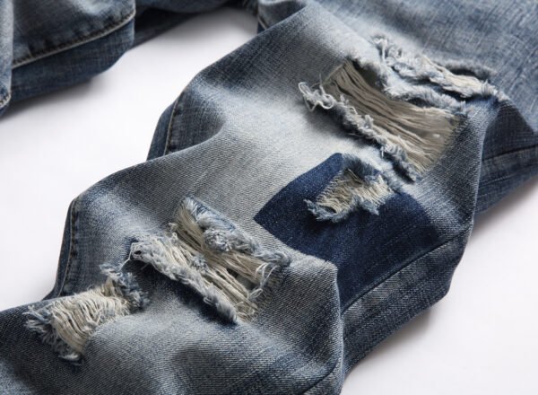 Ripped Men's Retro Slim High Street Jeans - Image 4