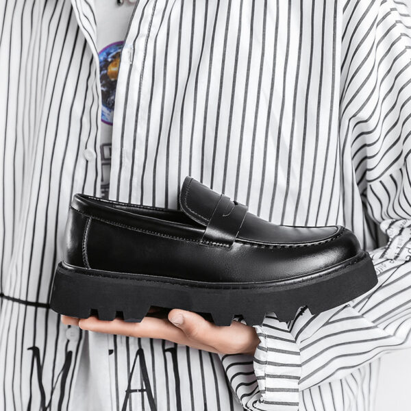 Men's Black Calfskin Soft-soled Leather Shoes - Image 3